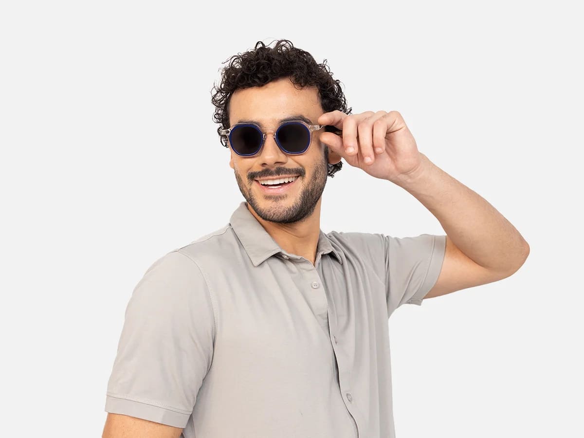 Transparent Blue Sunglasses-44