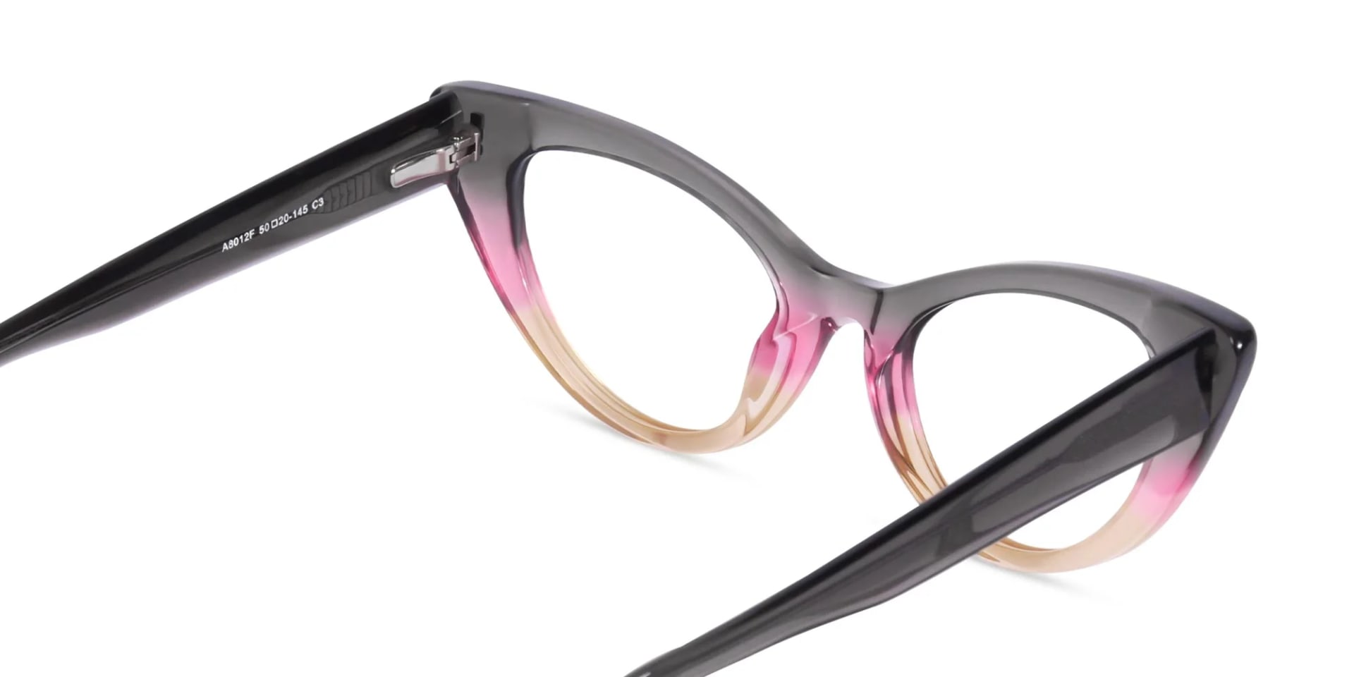 Crystal Grey Gold Cat Eye Glasses-5