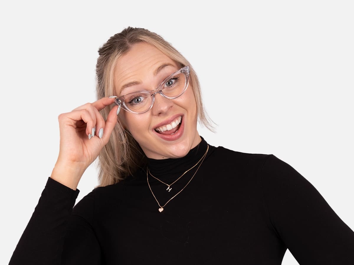 Crystal Clear Acetate Cat Eye Glasses-53