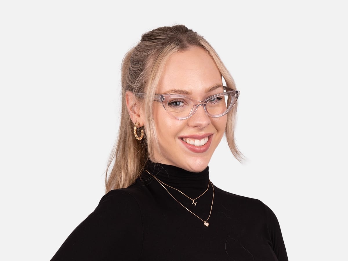 Crystal Clear Acetate Cat Eye Glasses-55