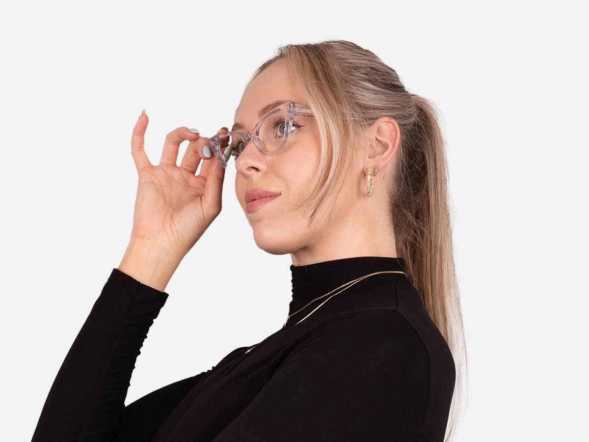 Crystal Clear Acetate Cat Eye Glasses-54