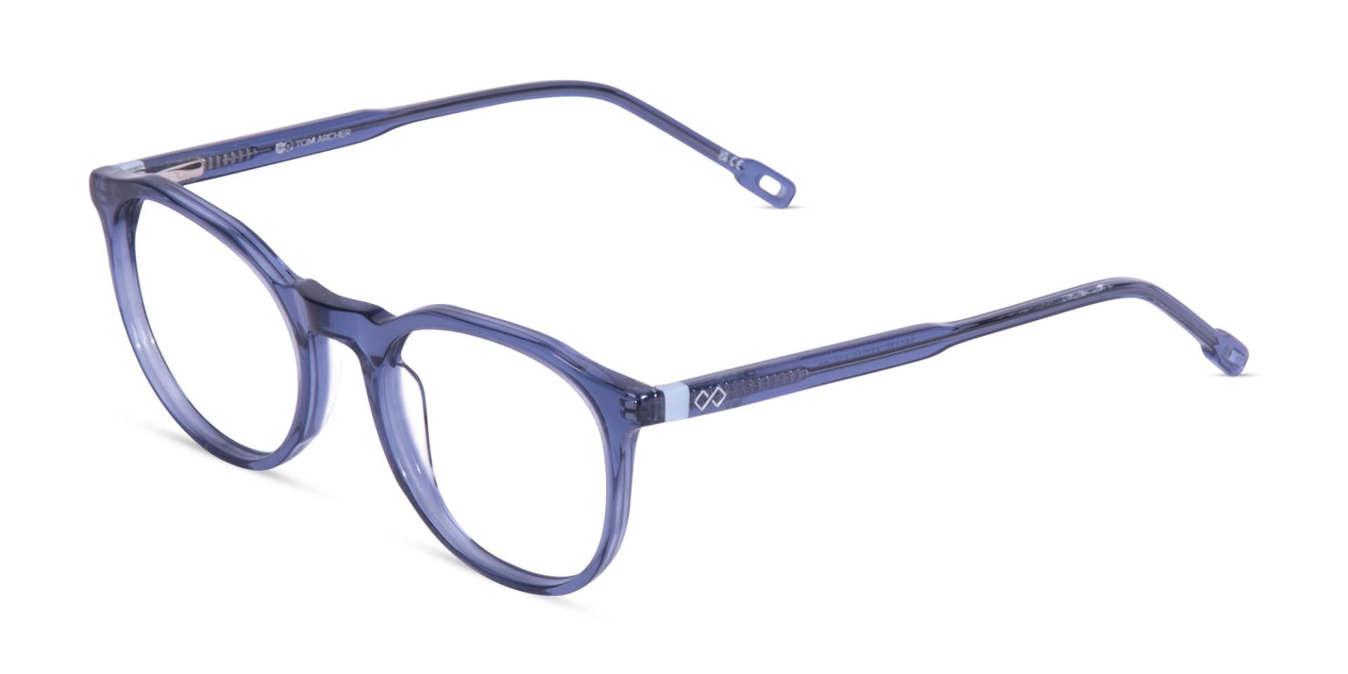 Crystal Denim Blue Round Eyeglasses-3