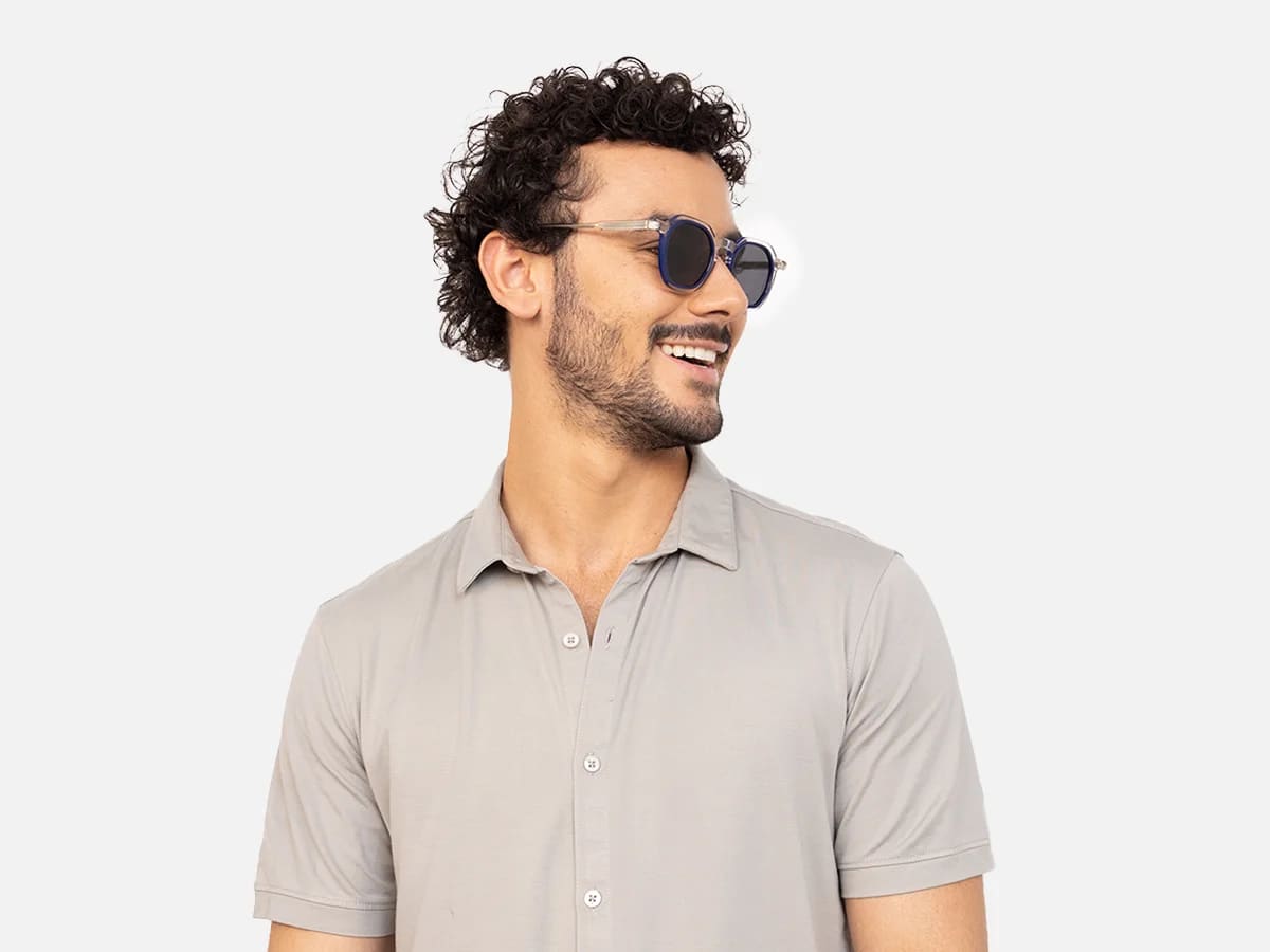 Transparent Blue Sunglasses-43