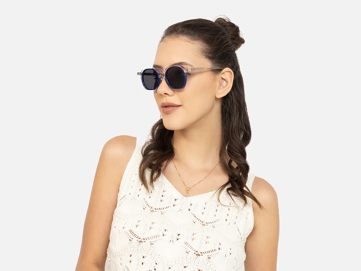 Transparent Blue Sunglasses-54