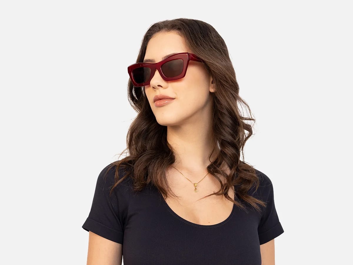 Red Thick Frame Sunglasses-52