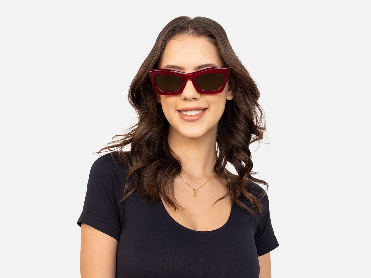 Red Thick Frame Sunglasses-51