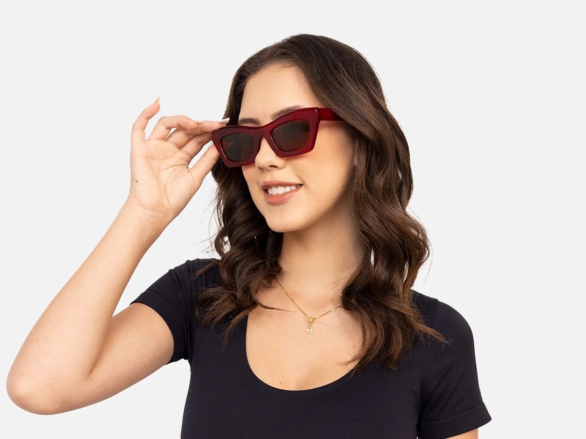 Red Thick Frame Sunglasses-54