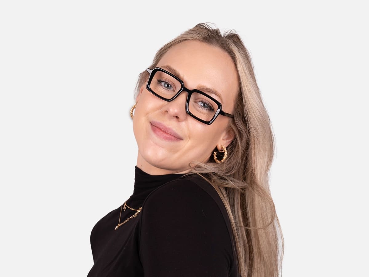 Black Rectangular Eyeglasses- 54