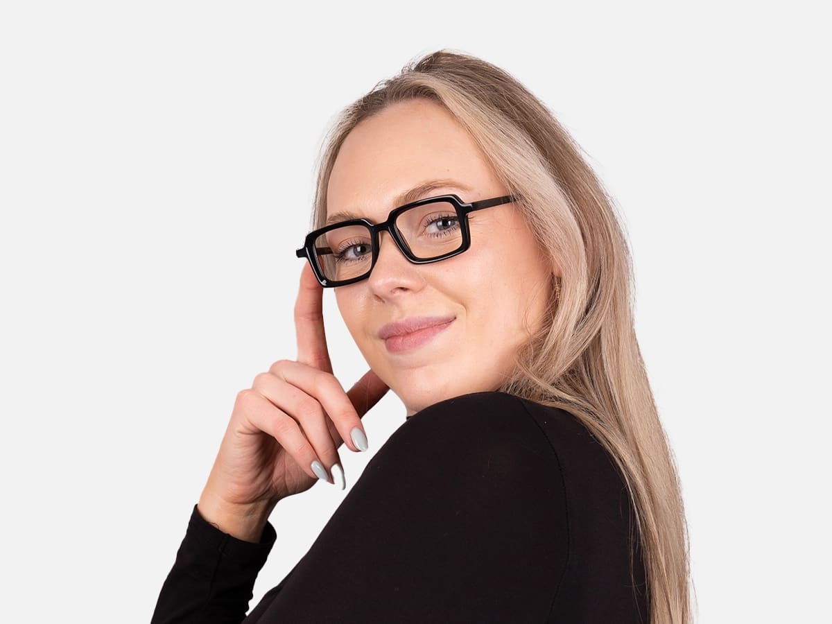 Black Rectangular Eyeglasses- 53