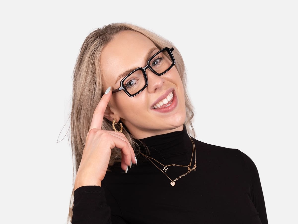 Black Rectangular Eyeglasses- 52
