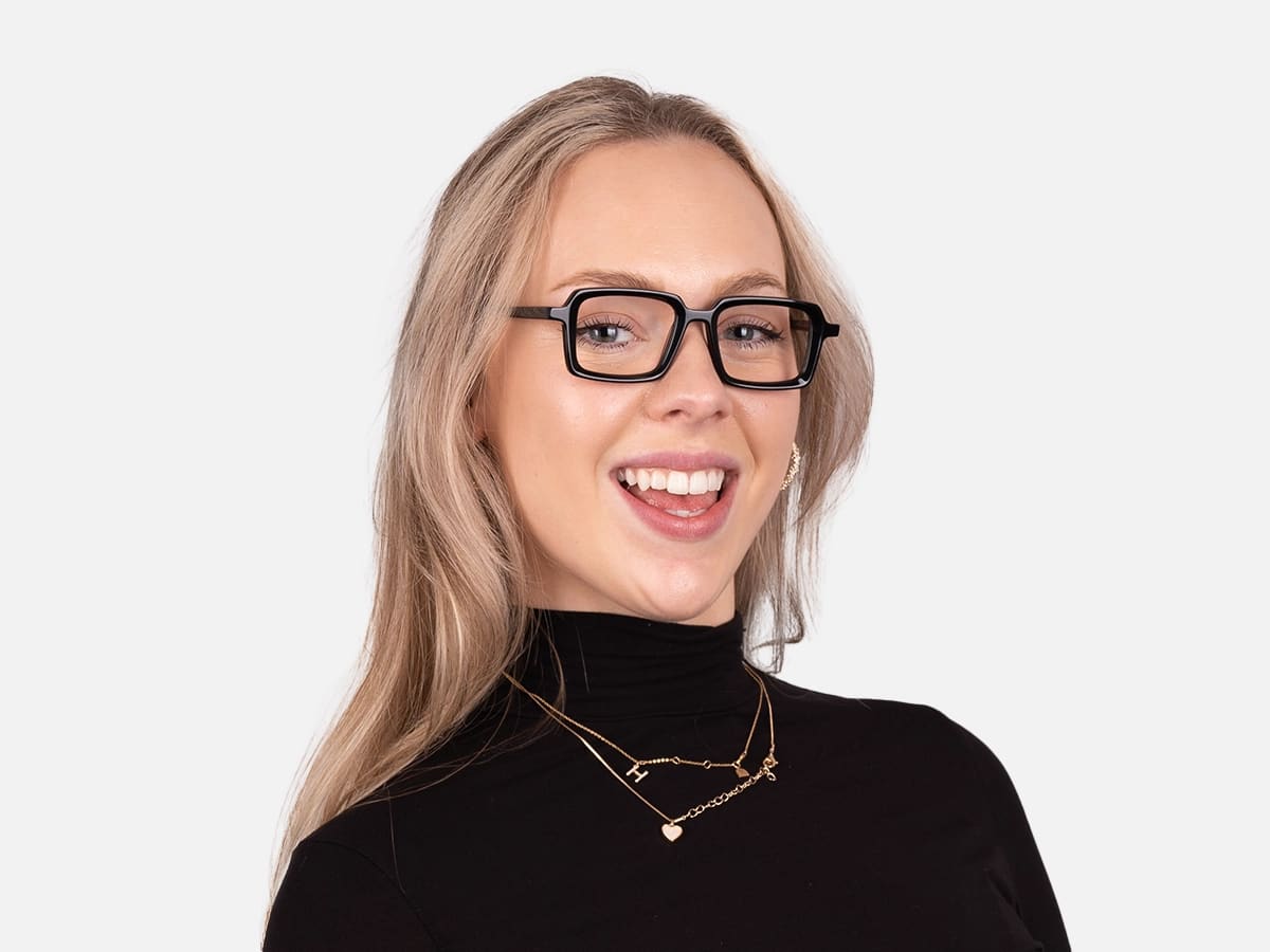 Black Rectangular Eyeglasses- 55