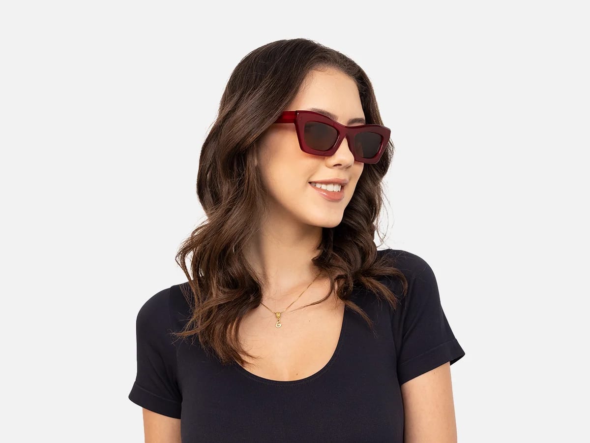 Red Thick Frame Sunglasses-53