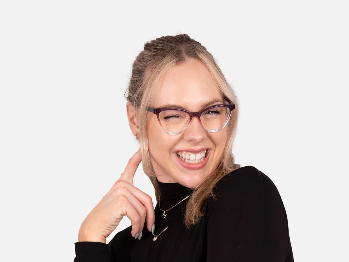 Purple Cat Eye Glasses-54