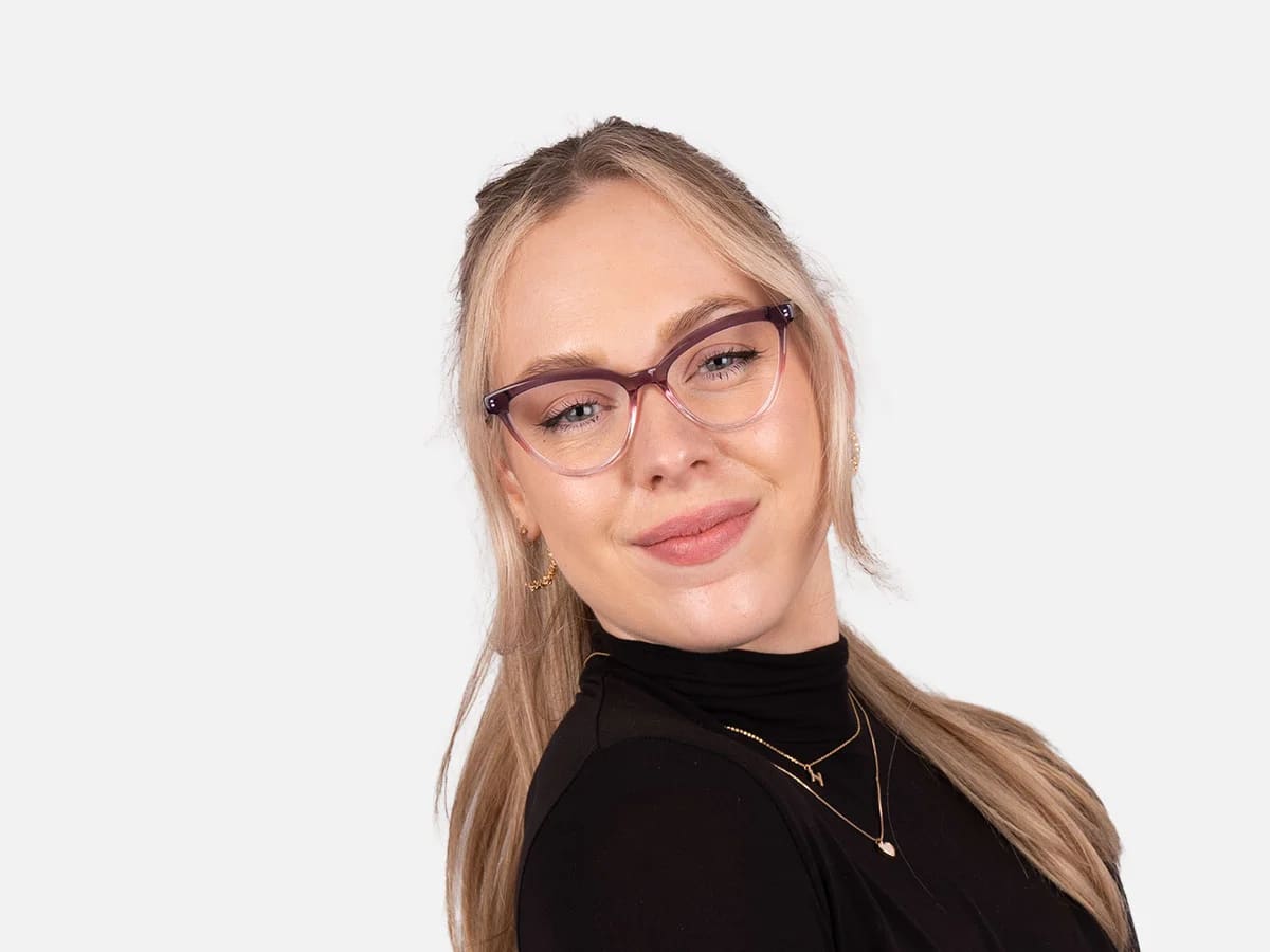 Purple Cat Eye Glasses-53