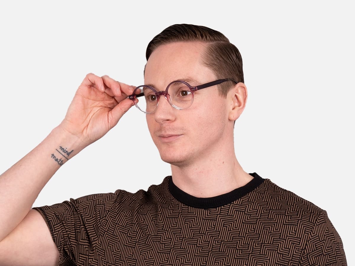 Purple Round Glasses-43