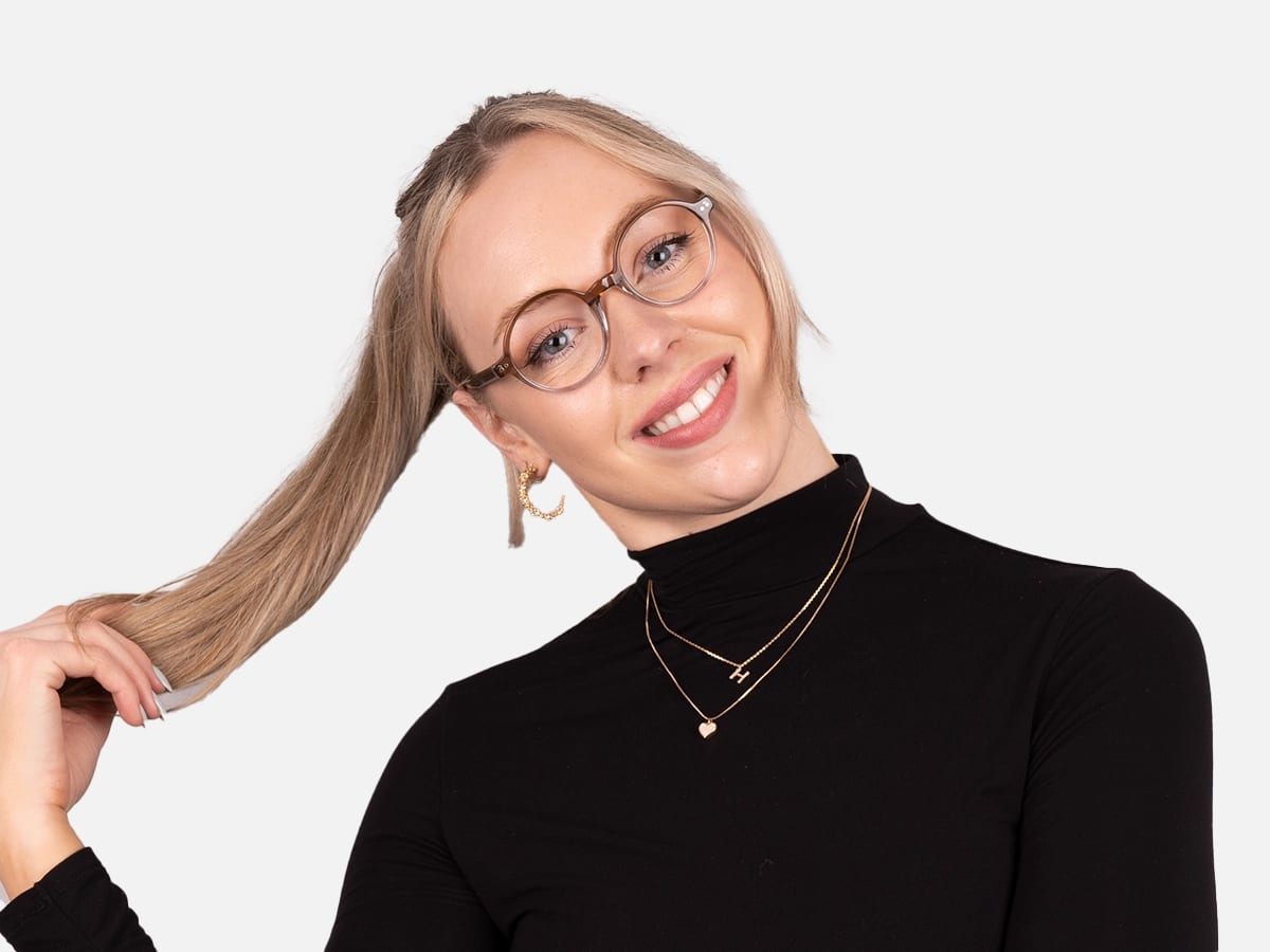 Brown Round Eyeglasses-52