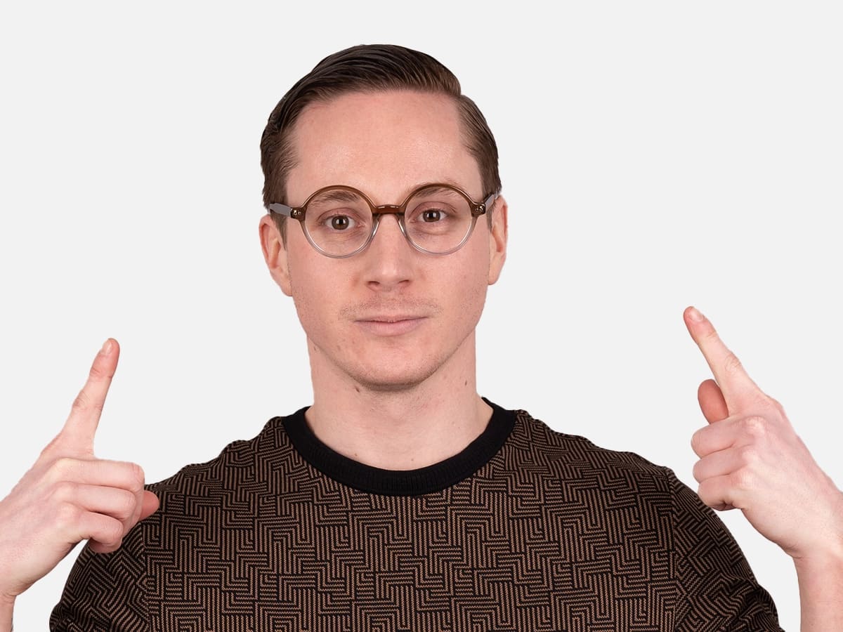 Brown Round Eyeglasses-43