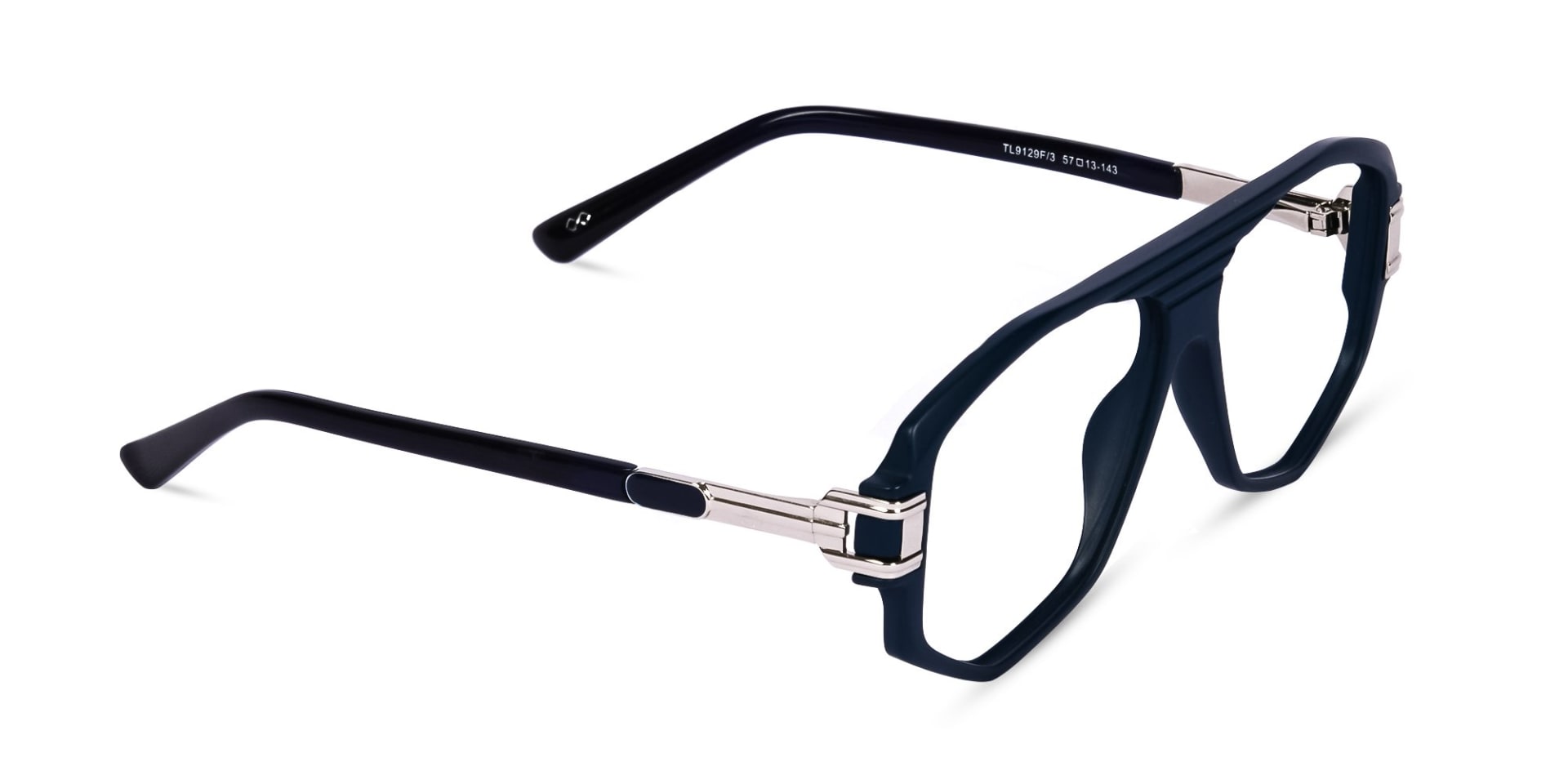 Matte Prussian Blue Geometric Glasses -2