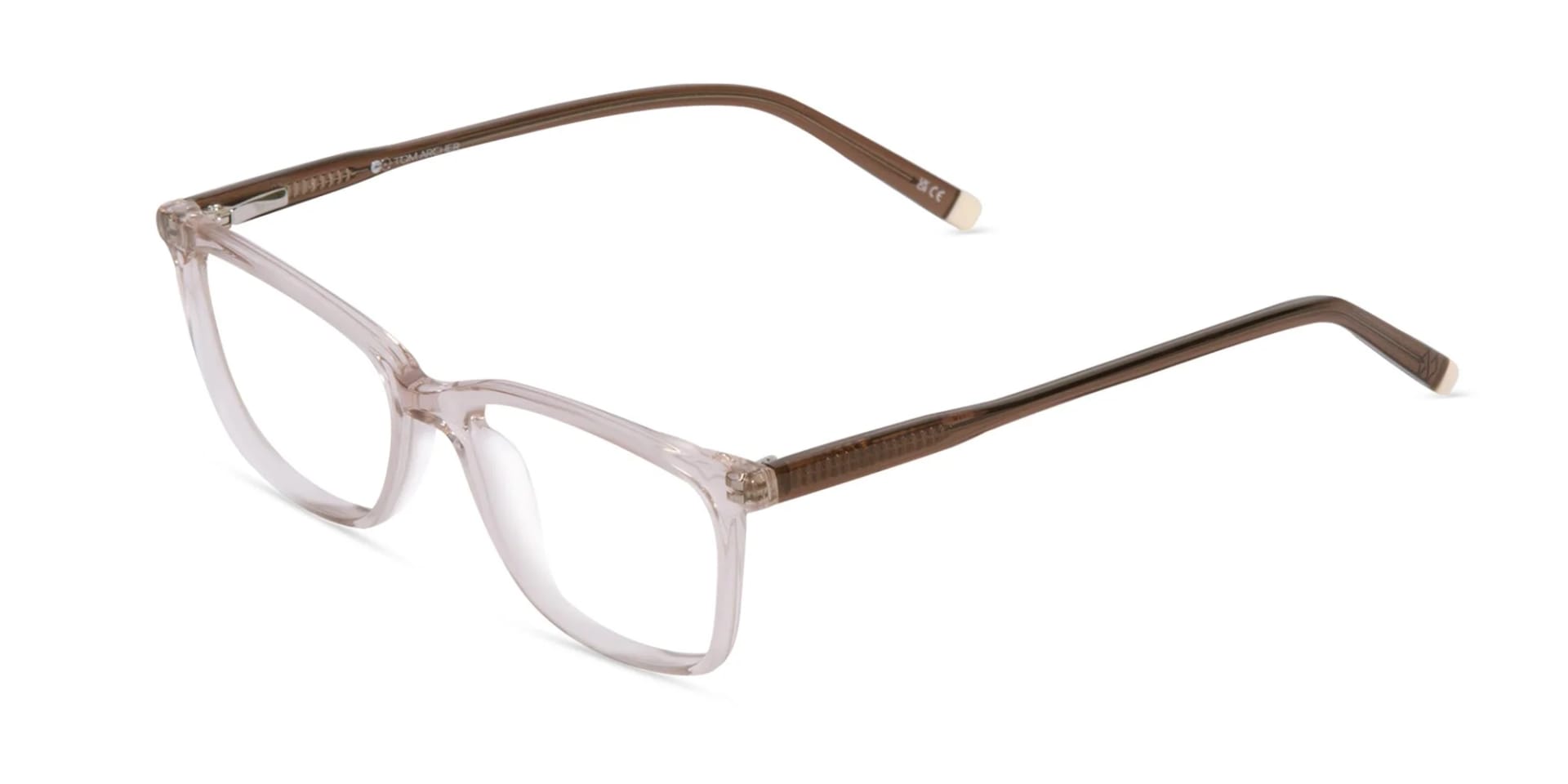 Crystal Peach Rectangular Glasses-3