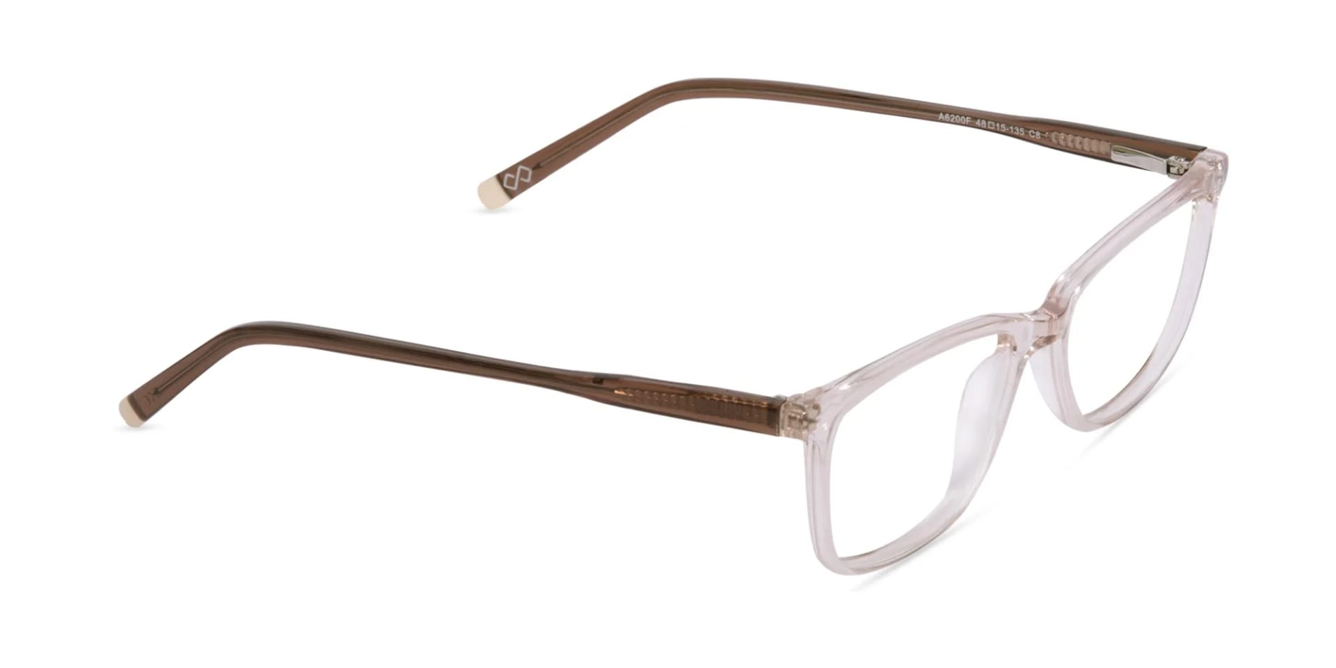 Crystal Peach Rectangular Glasses-2