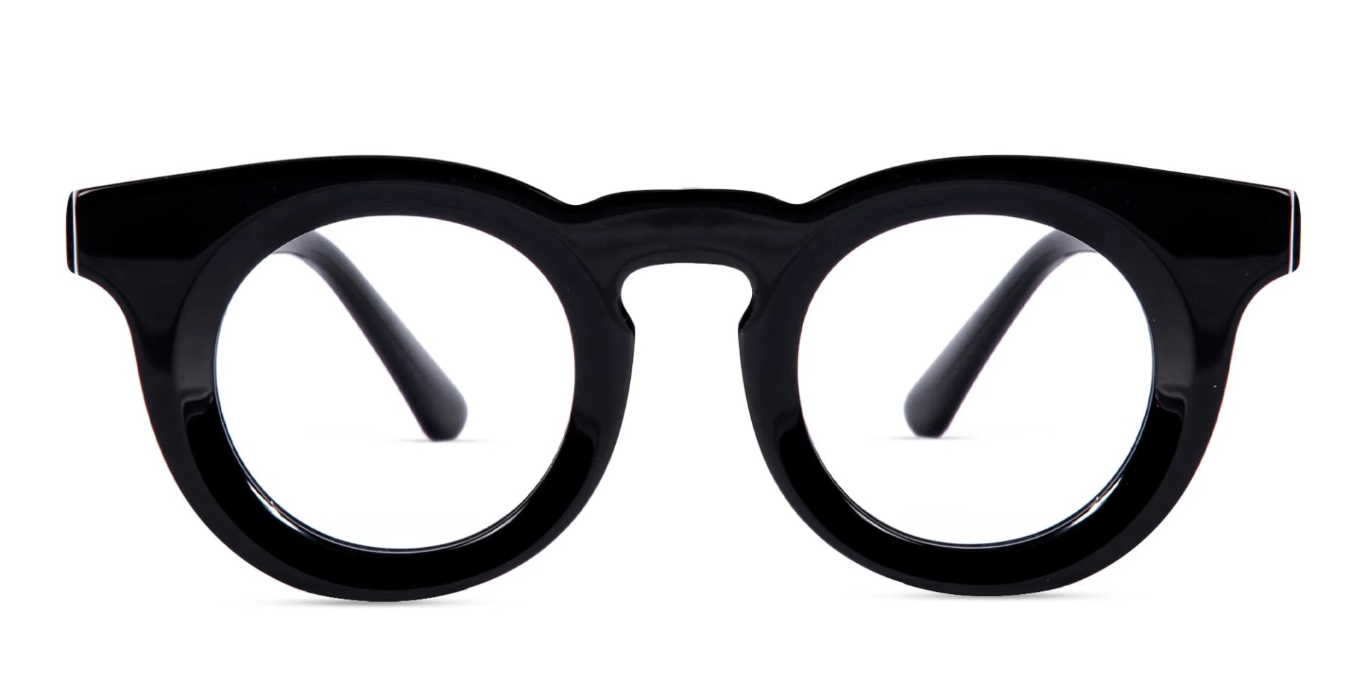 Round Eyeglasses Black-2