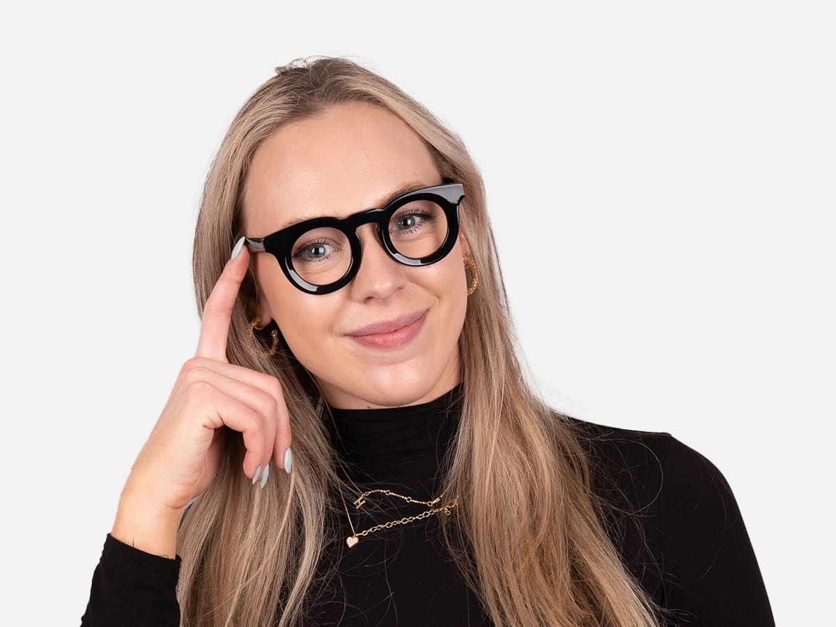 Round Eyeglasses Black-2