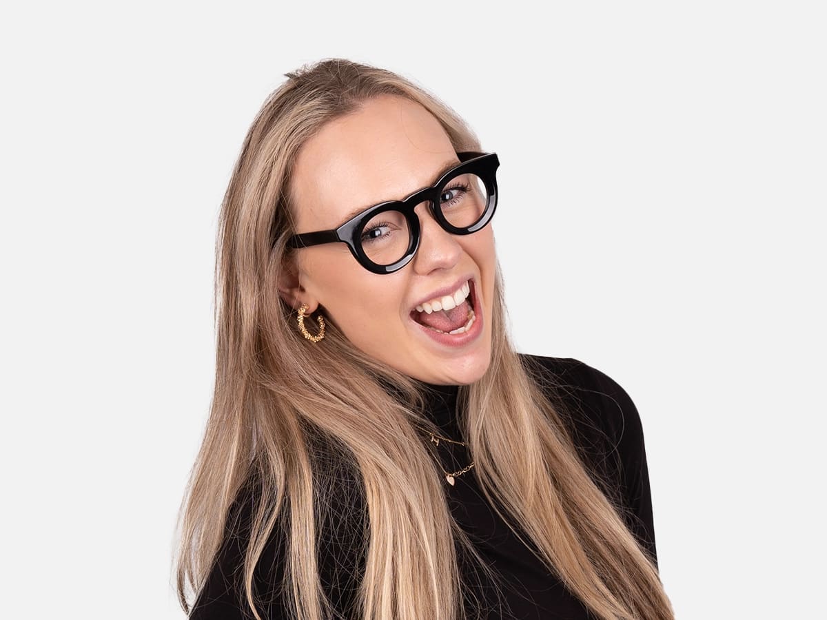 Round Eyeglasses Black-2