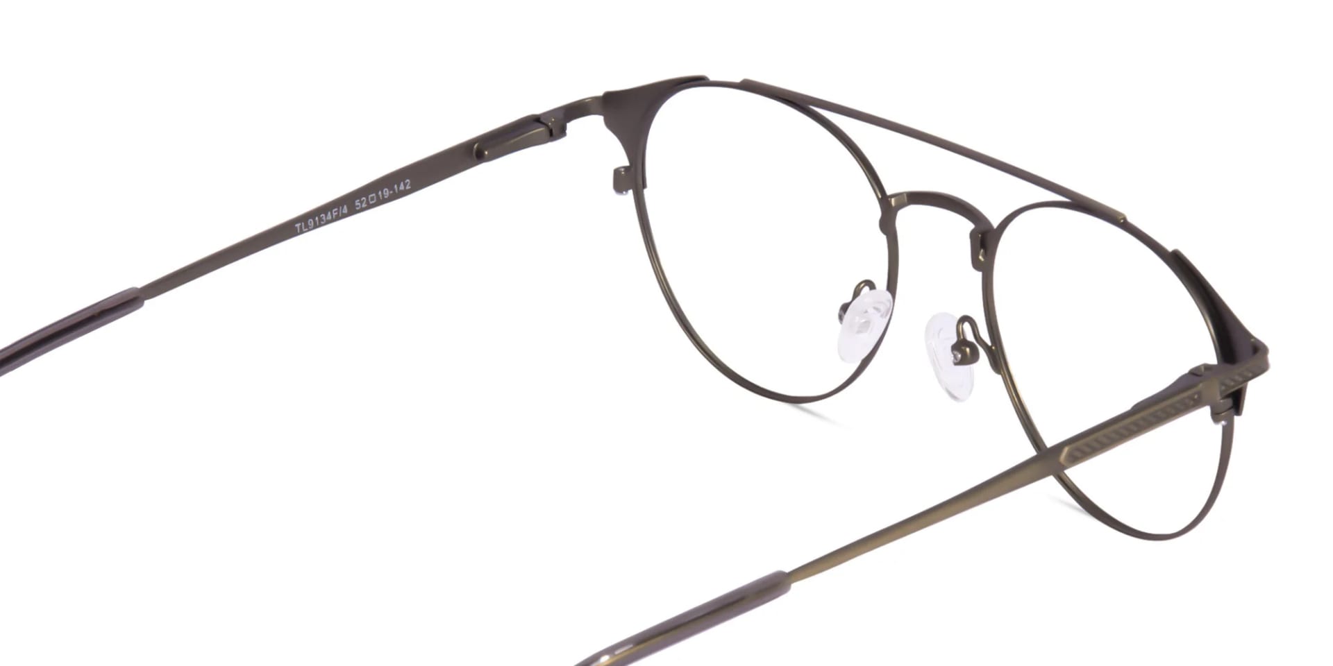 Vintage Gold & Brown Round Metal Frame Glasses-5