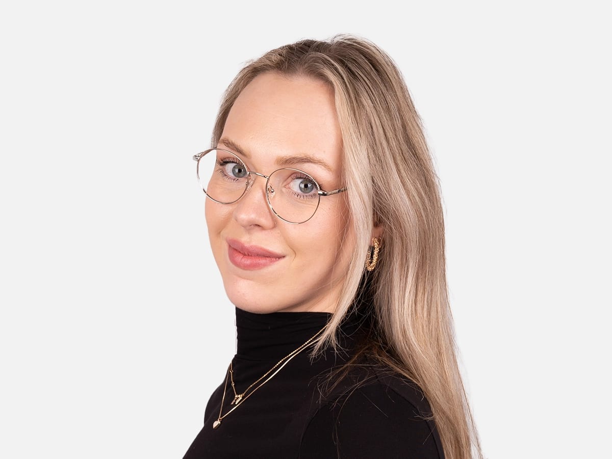 Silver Round Frame Glasses-53