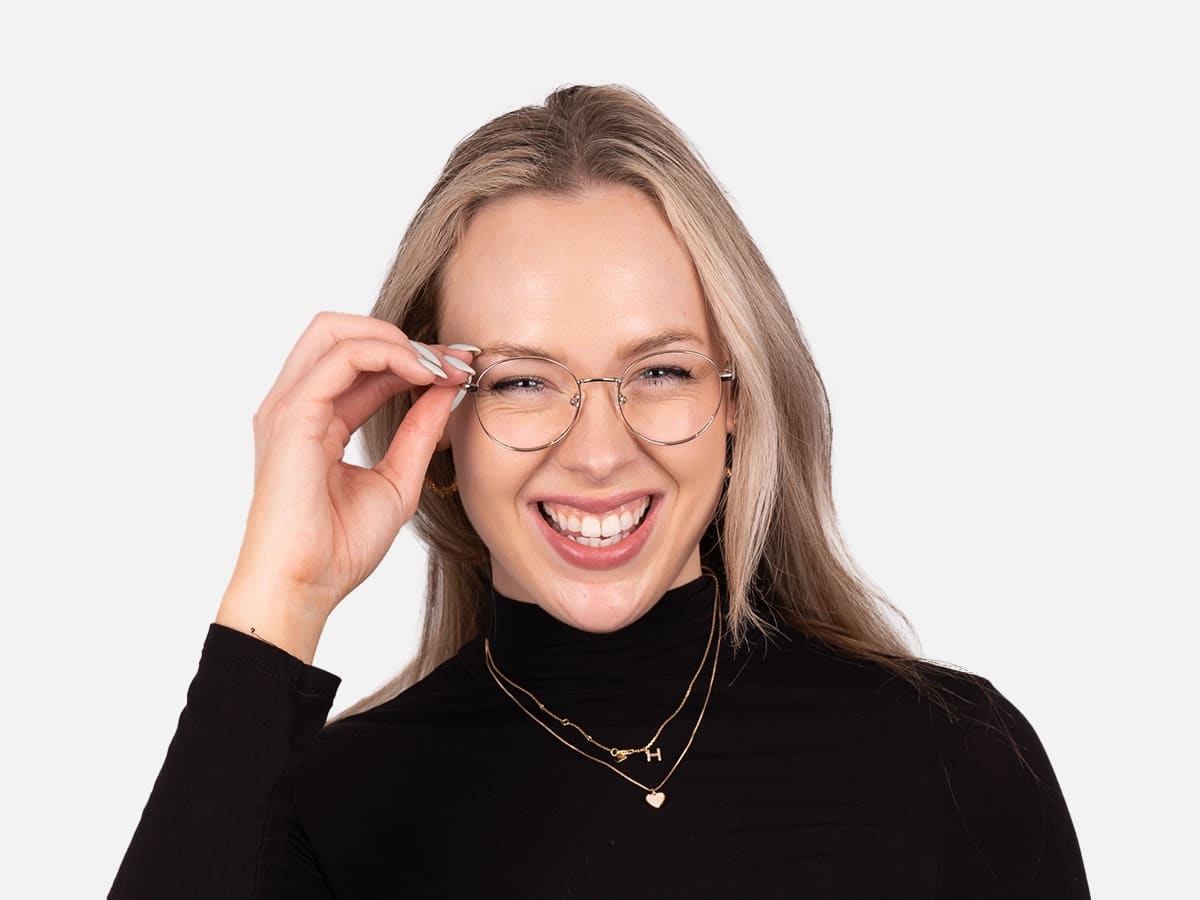 Silver Round Frame Glasses-52