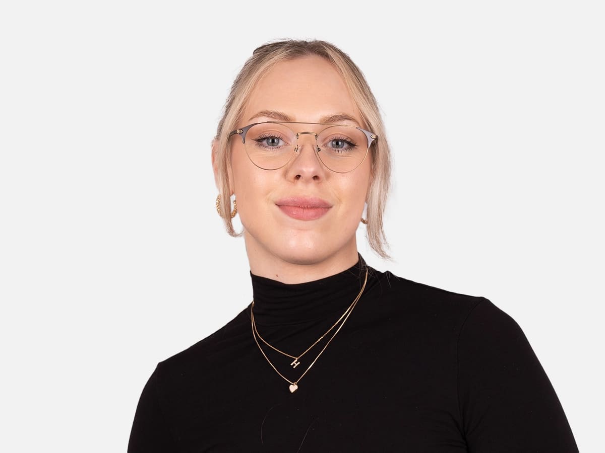 Vintage Gold & Brown Round Metal Frame Glasses-51