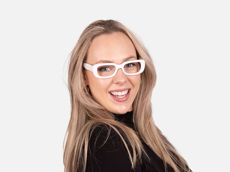 White Frame Glasses-2