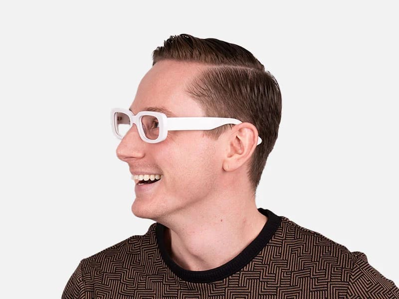 White Frame Glasses-2