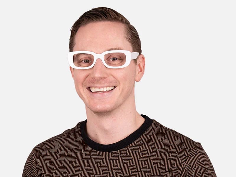 White Frame Glasses-2