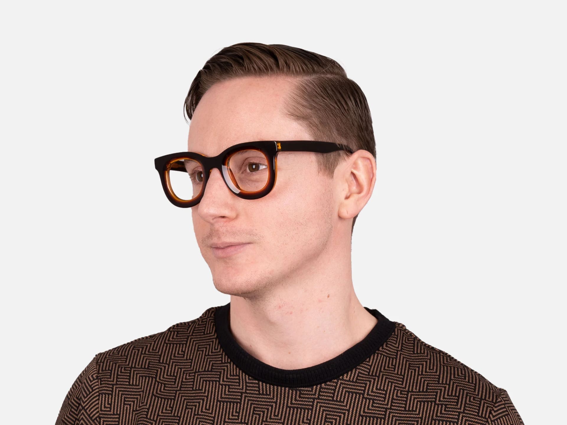 Thick Brown Square Glasses-42