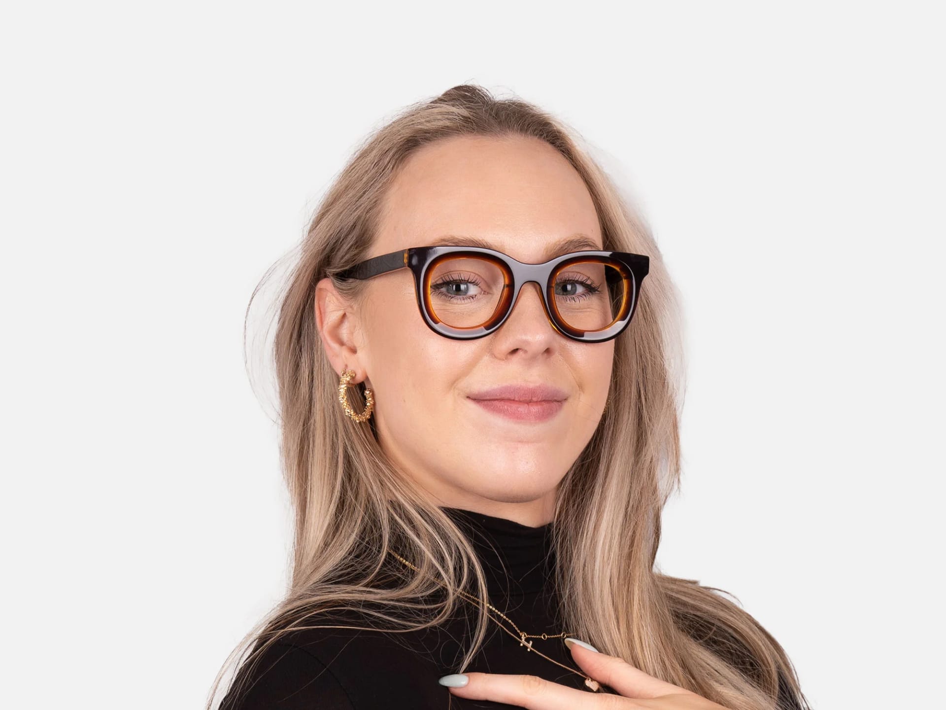 Thick Brown Square Glasses-53