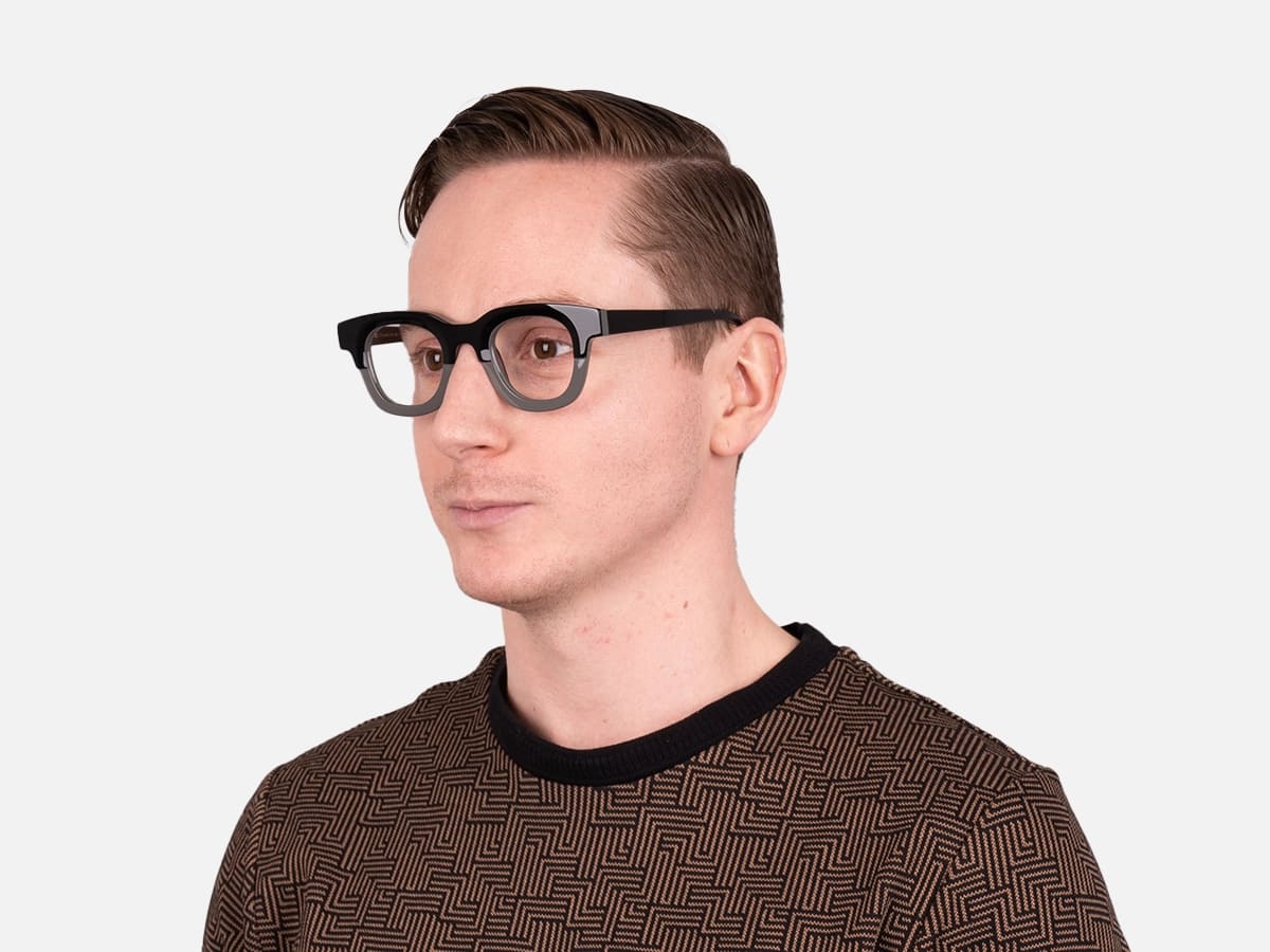 Grey Dual Tone Square Glasses-42