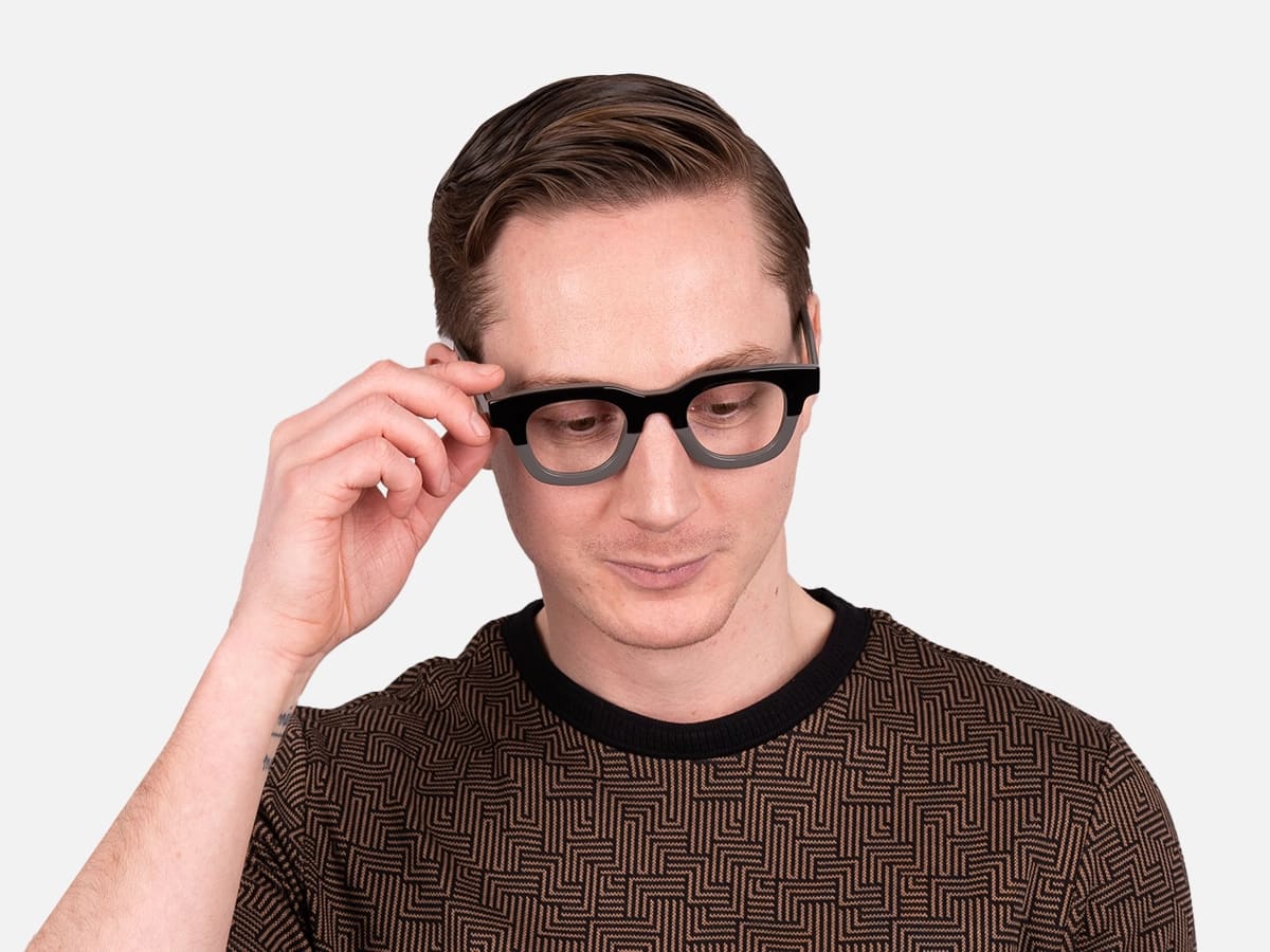 Grey Dual Tone Square Glasses-45