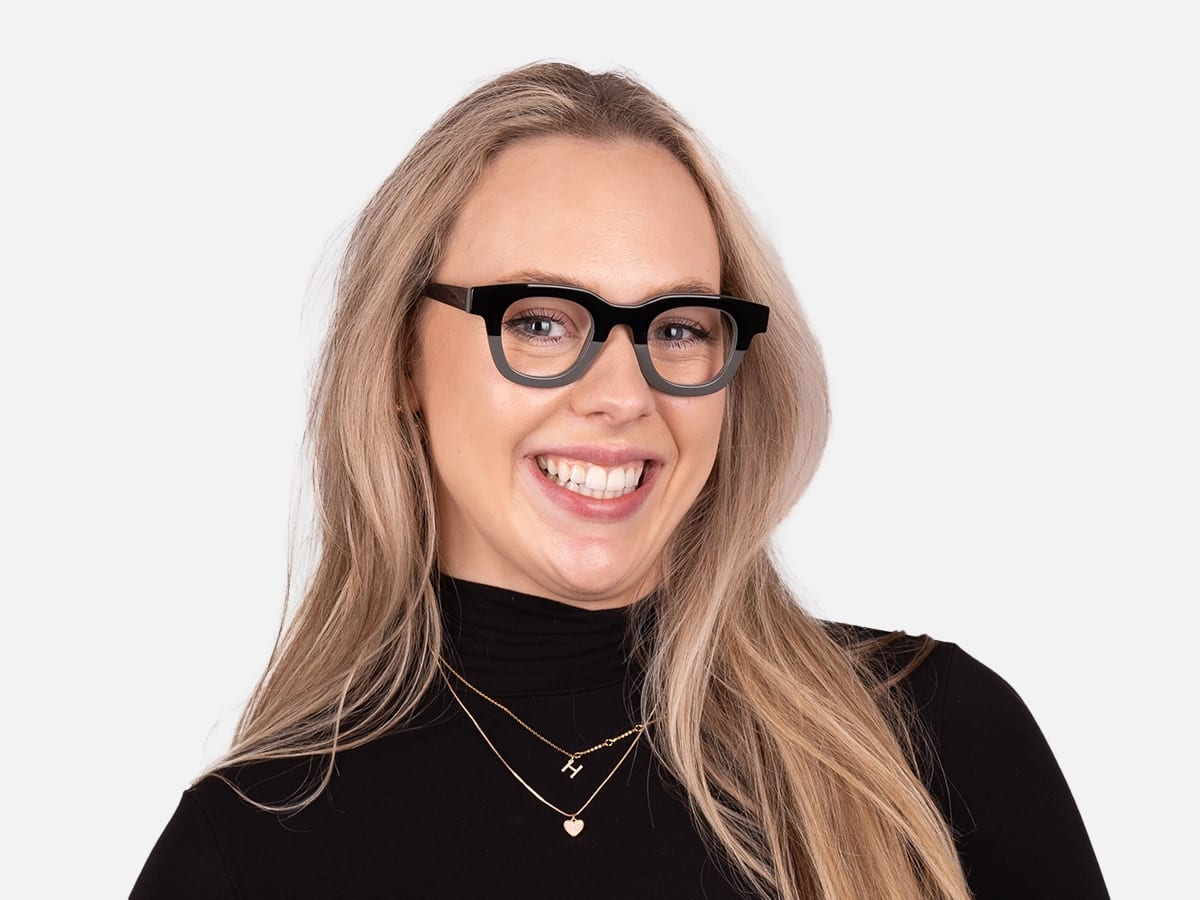 Grey Dual Tone Square Glasses-51