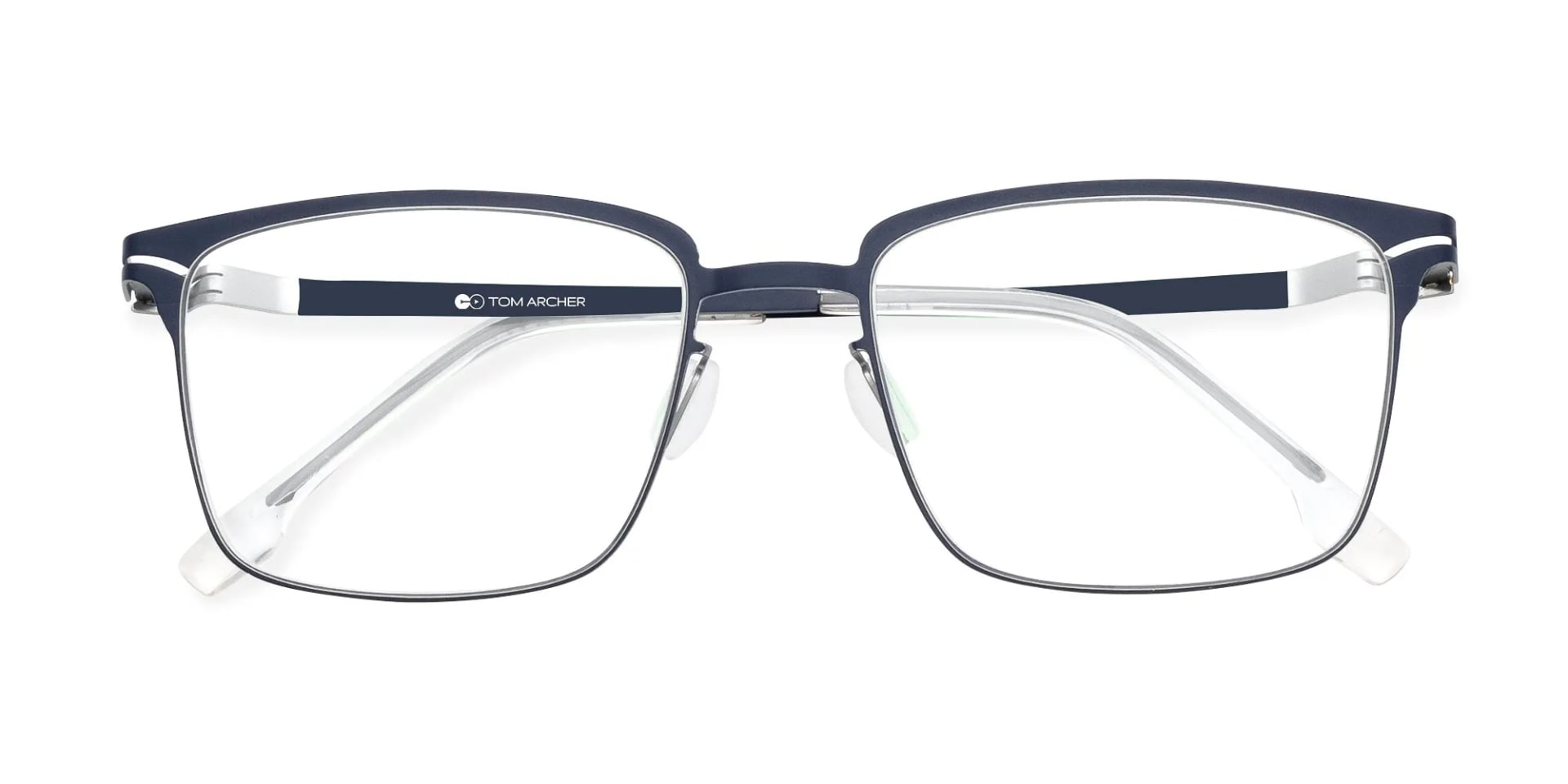 Metallic Blue Metal Eyeglass Frames-2
