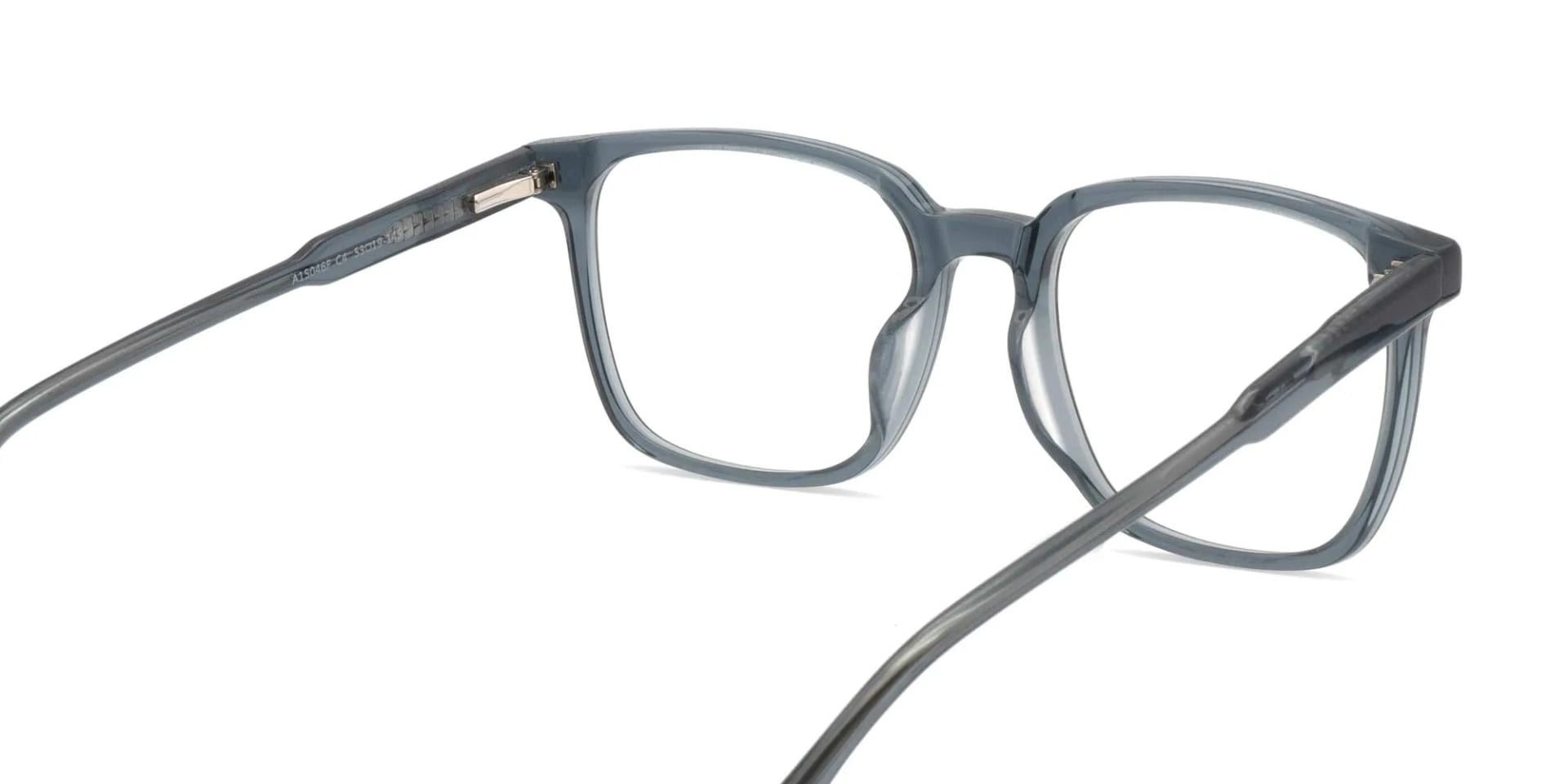 Blue Frame Square Transparent Glasses-2