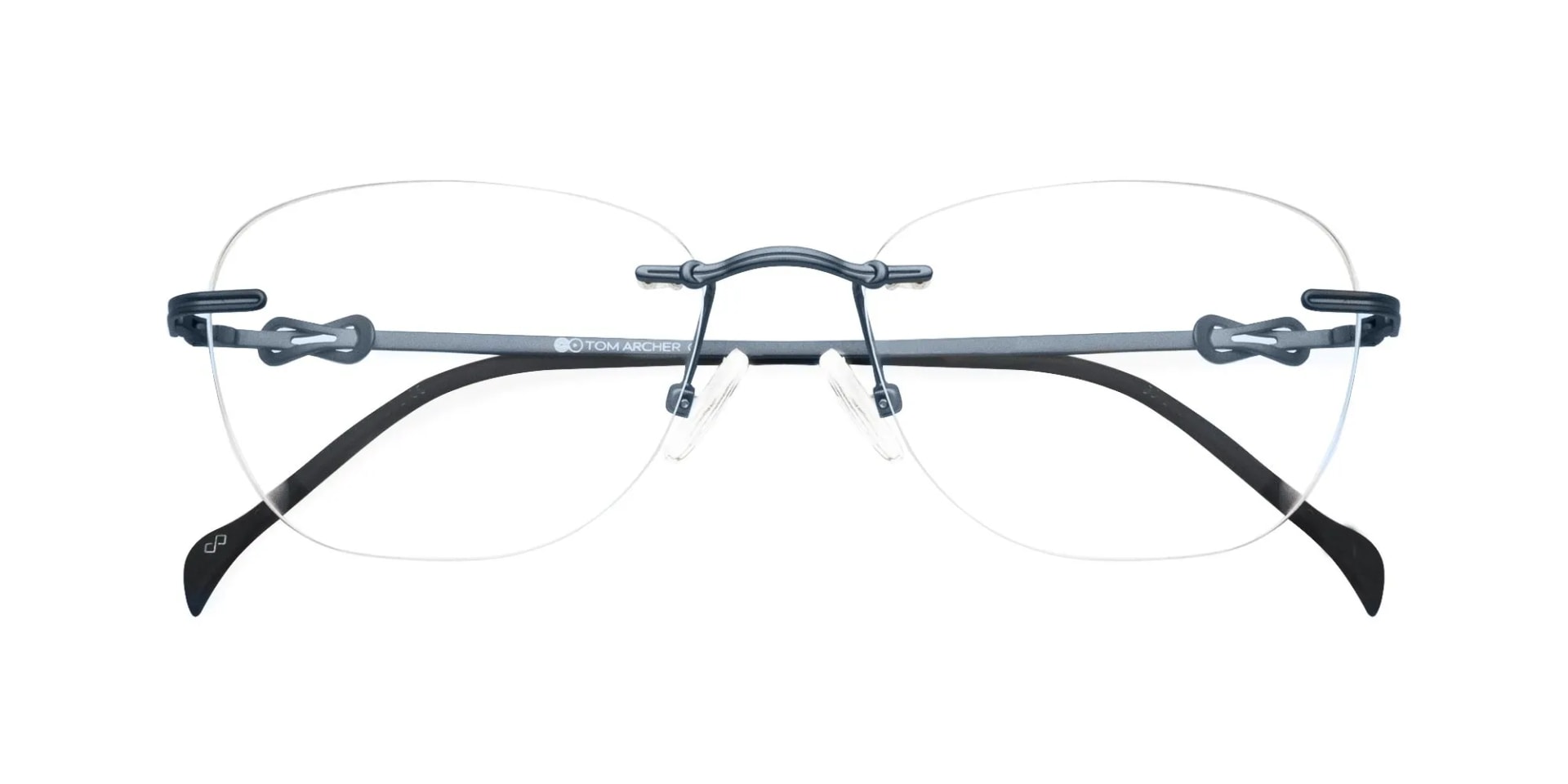 Blue Cat Eye Frameless Glasses-2
