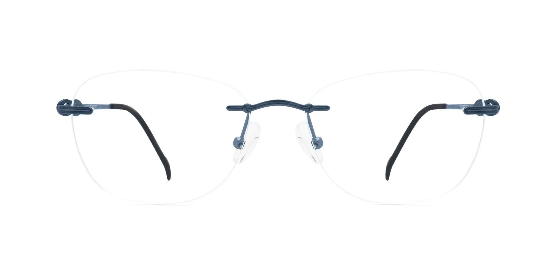 Blue Cat Eye Frameless Glasses-2