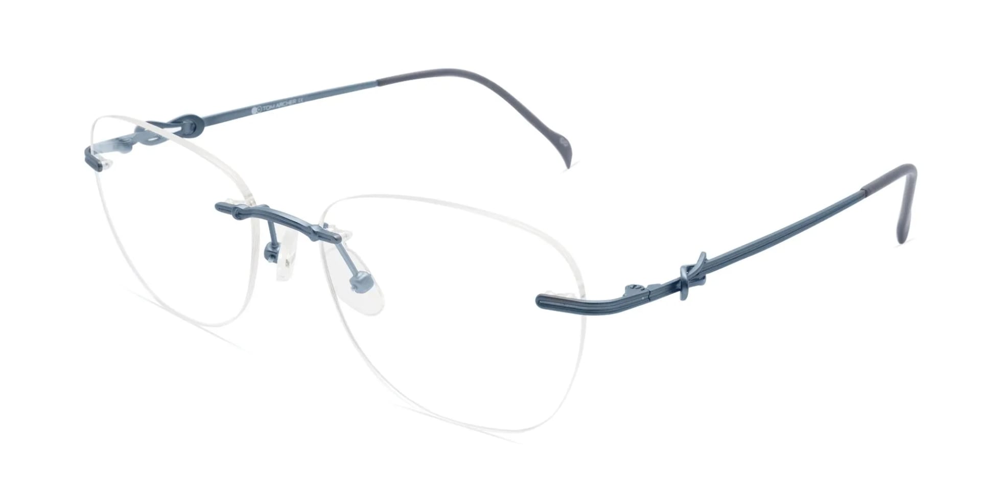Blue Cat Eye Frameless Glasses-2