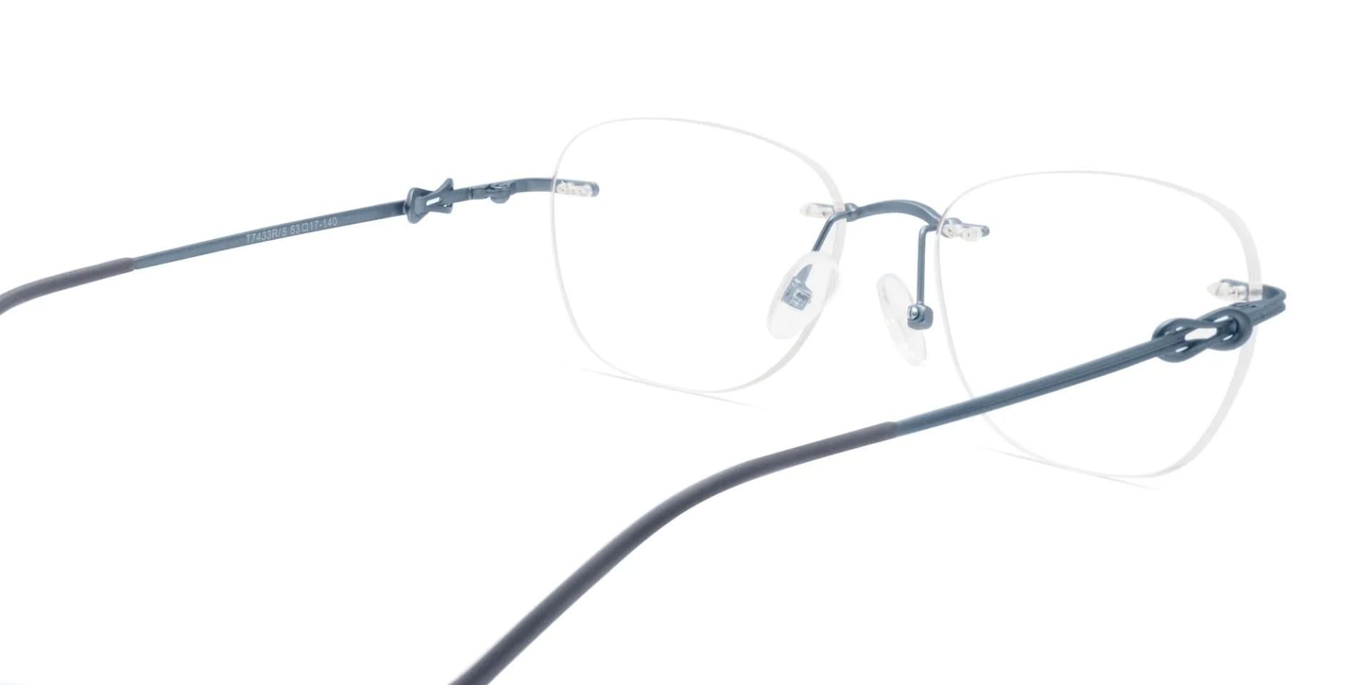 Blue Cat Eye Frameless Glasses-2