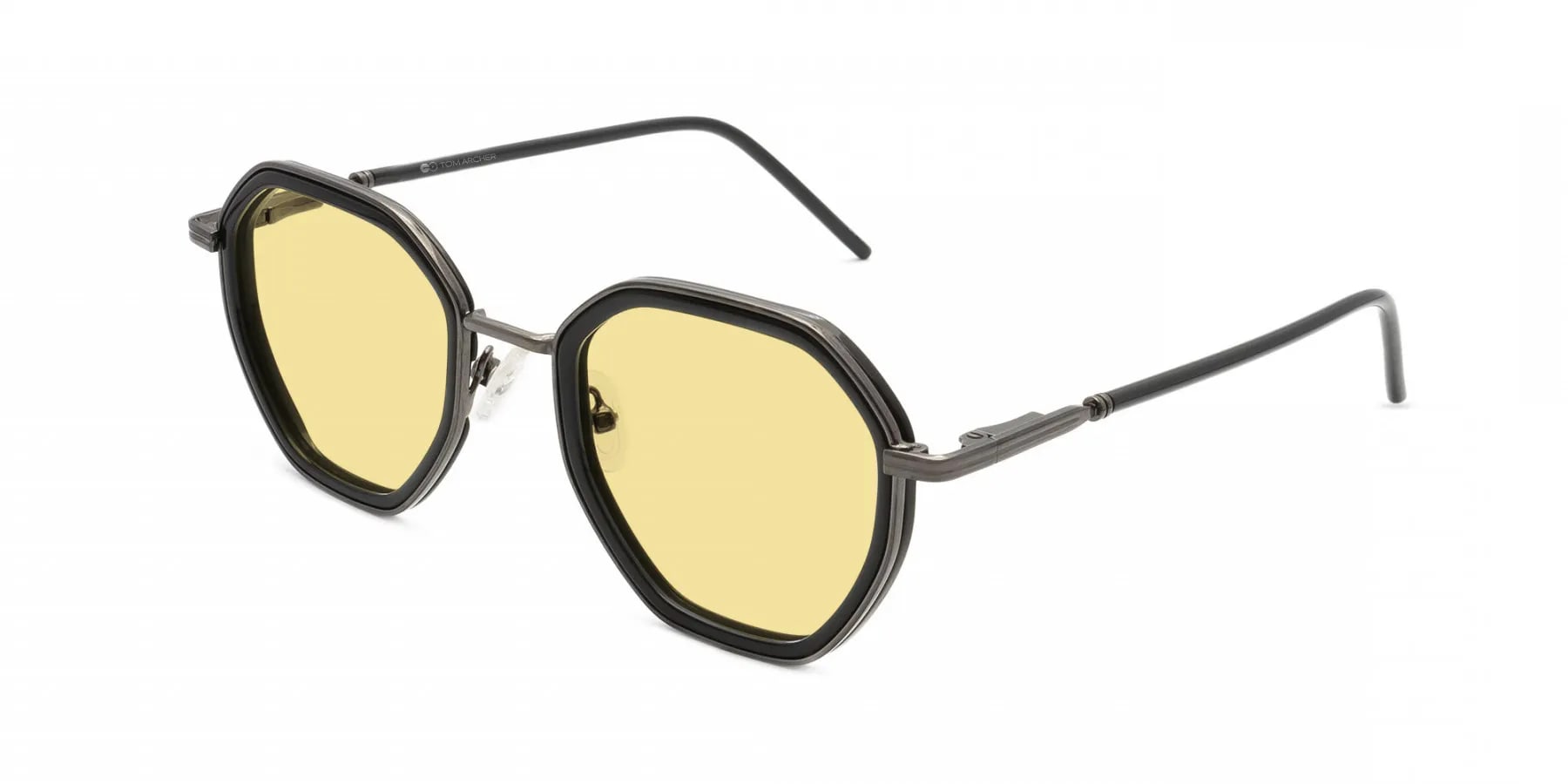 Geometric Frame Sunglasses With Yellow Tint-2