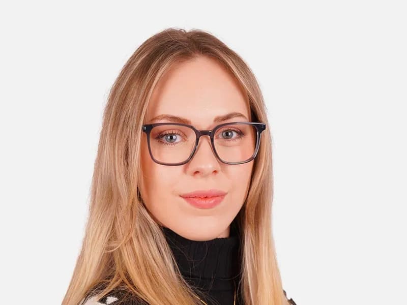 Blue Frame Square Transparent Glasses-2