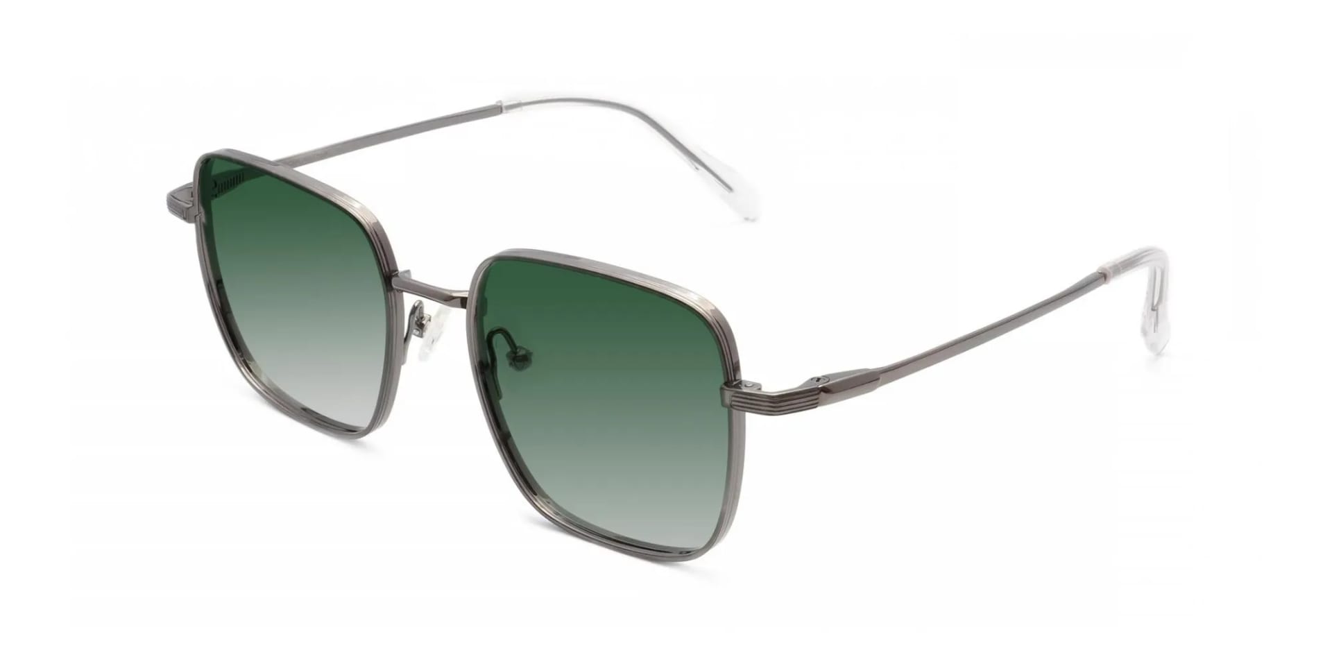 Square Green Tinted Sunglasses-3