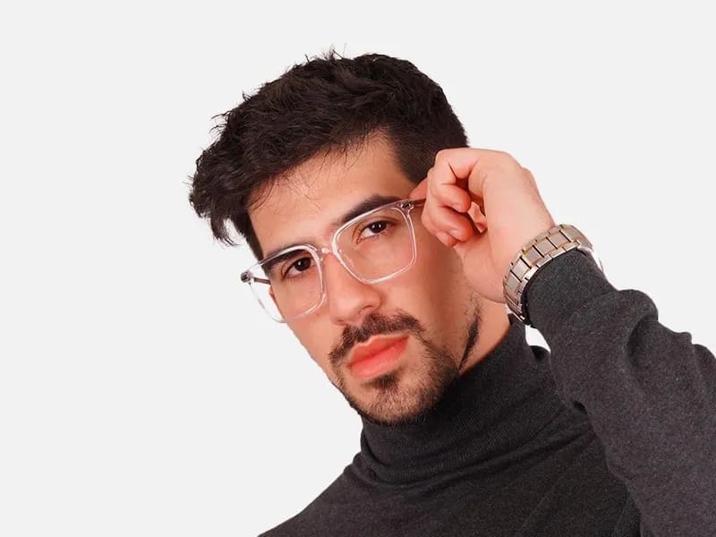 Crystal Clear Full Rim Square Glasses-2