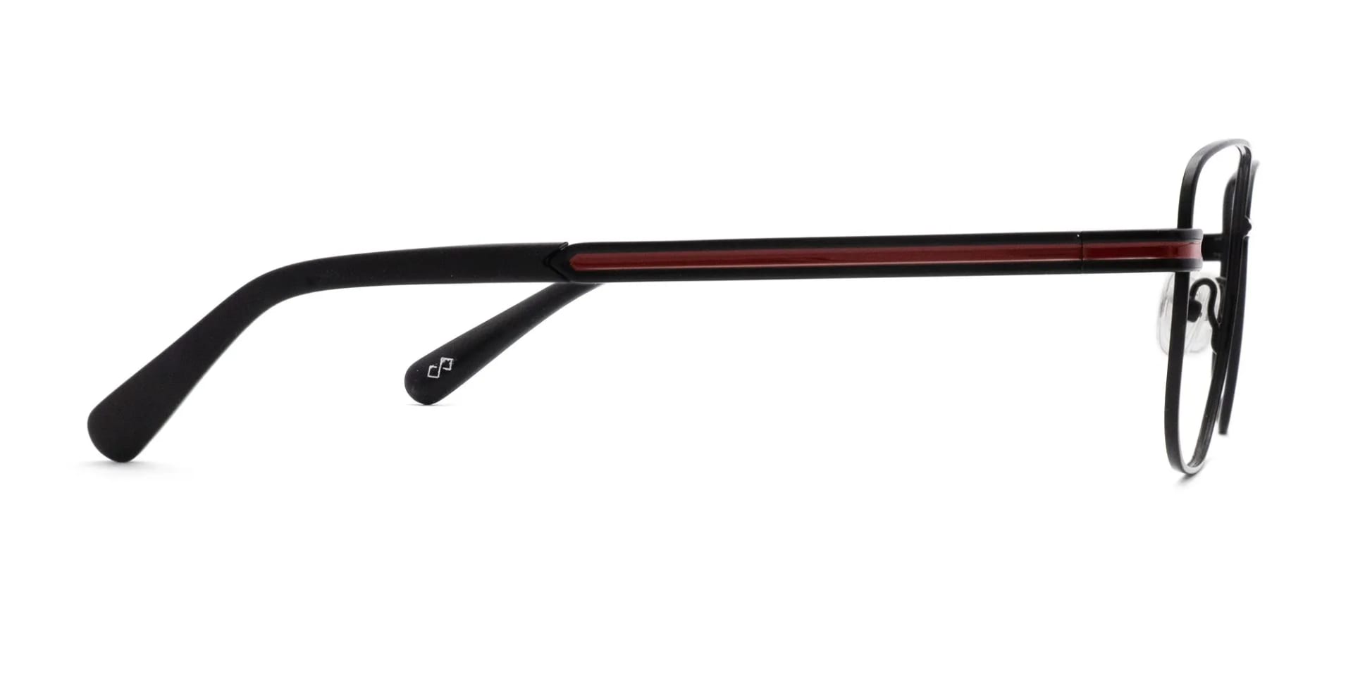 Black Square Frame Metal Glasses-2